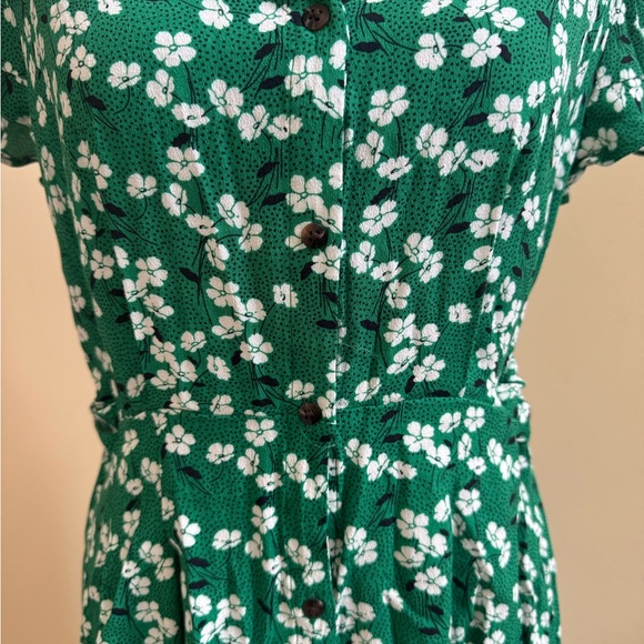 LOFT Green Floral Midi Dress - Picture 2 of 6